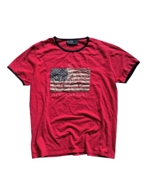 Polo Ralph Lauren Vintage Polo RL USA Flag Ringer Tee