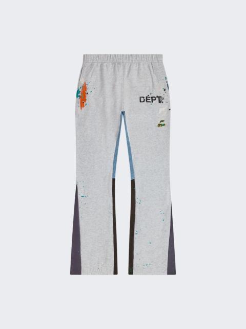 GALLERY DEPT. Flare Logo Sweatpant Light Heather Gray And Navy
