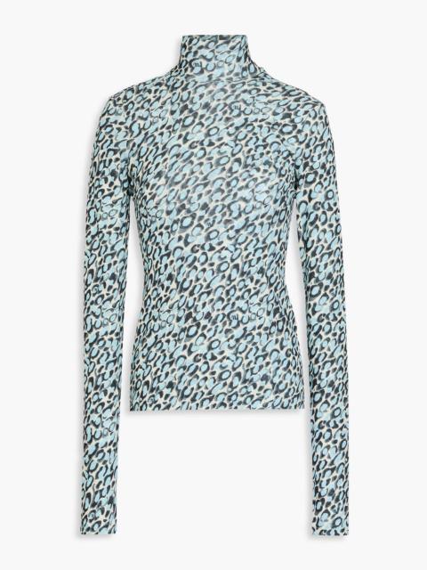 Nanushka Leopard-print stretch-jersey turtleneck top
