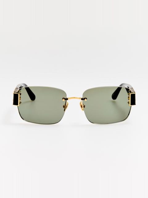 LINDA FARROW Jessica Sunglasses in Black and Grey