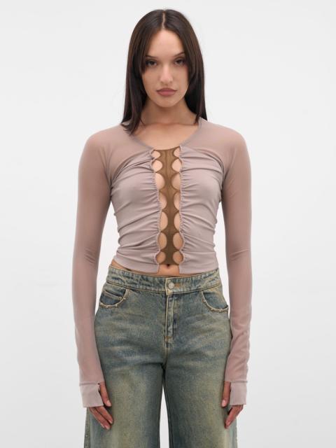 RUI Smoke Cut-Out Paneled Sport Top