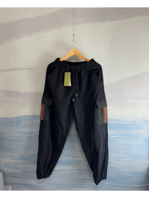 GUCCI Gucci Black Trousers with Web Stripe and Dual Pockets