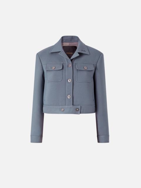 PINKO CROPPED JACKET WITH TOPSTITCHING