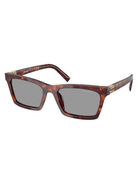 Miu Miu Miu Miu Grey Rectangular Ladies Sunglasses MU A05SF 21C40O 55