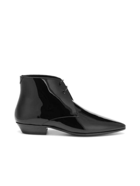 SAINT LAURENT Patent Leather Ankle Boots