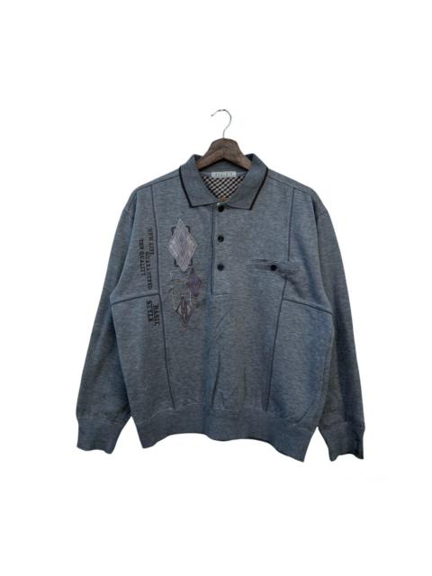 Other Designers VINTAGE COLLAR SWEATSHIRT ZEALZIP EMBROIDERY BIG LOGO