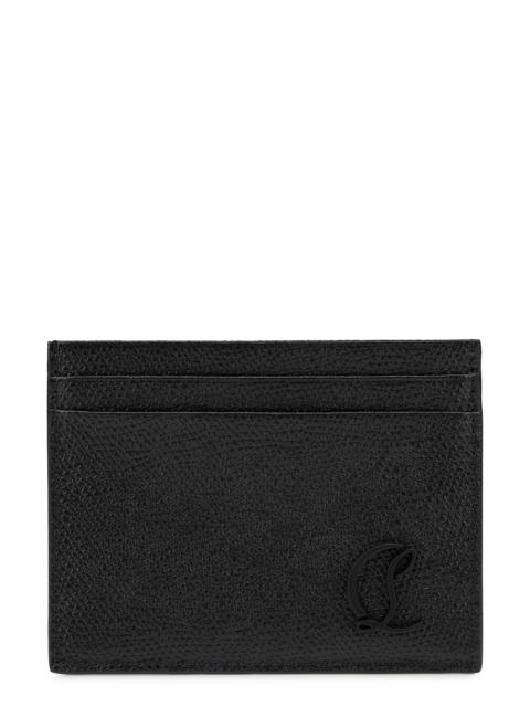 Christian Louboutin Christian Louboutin Mooncrest Leather Card Case in Black at Nordstrom