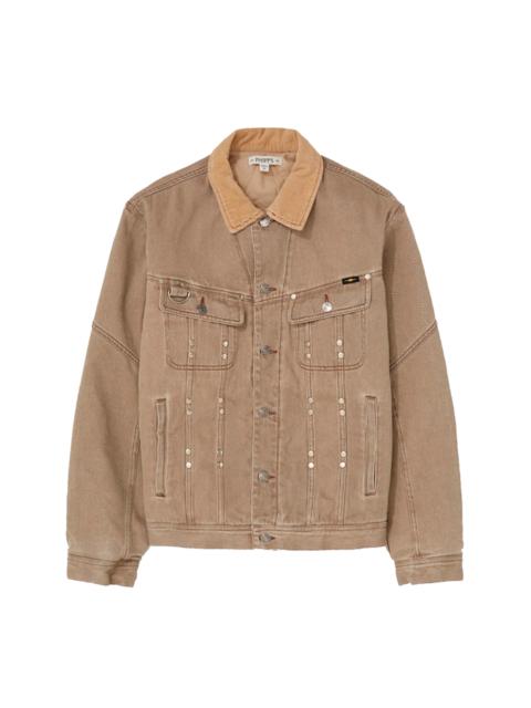 PHIPPS PHIPPS Stud Denim Jacket Beige