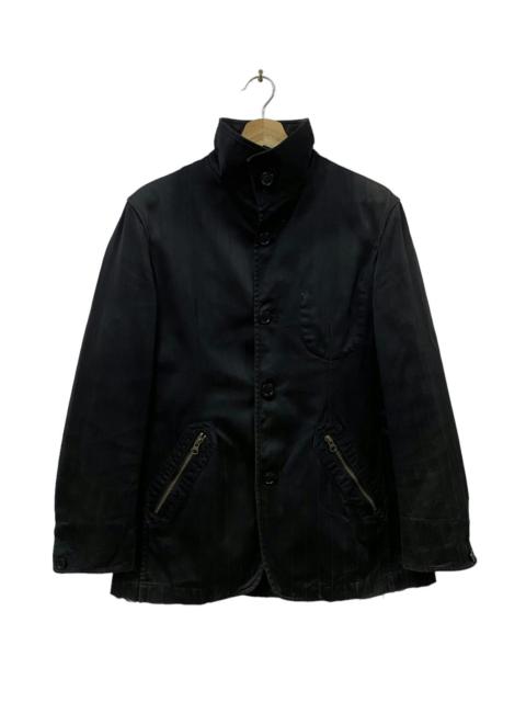 Other Designers Vintage - Vtg🔥Ppfm Cyberpunk Stand Collar Cotton Striped Balck Jacket