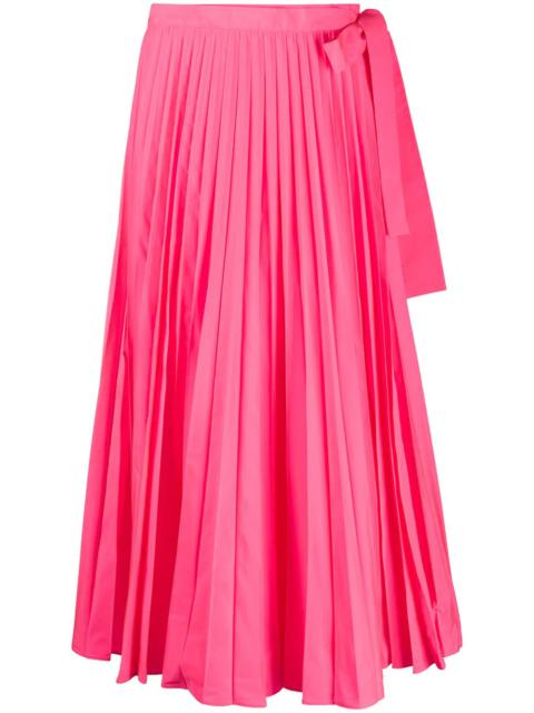 Valentino tied-waist pleated skirt