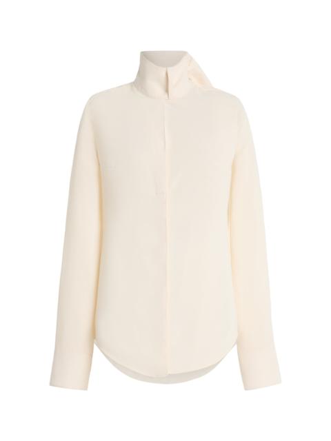 courrèges Scarf Mockneck Shirt ivory