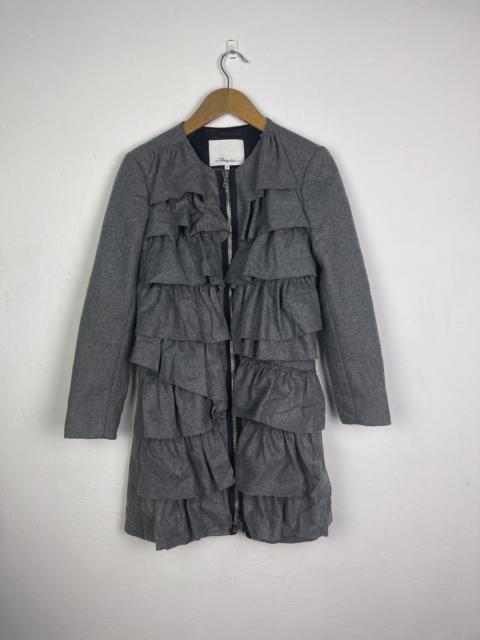3.1 Phillip Lim Phillip Lim Symetrically Ruffle Wool Coat Jacket