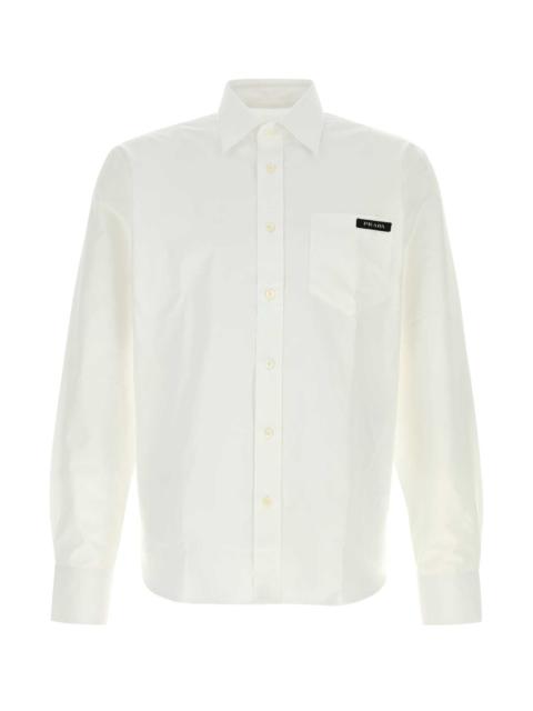 Prada Prada Men White Poplin Shirt
