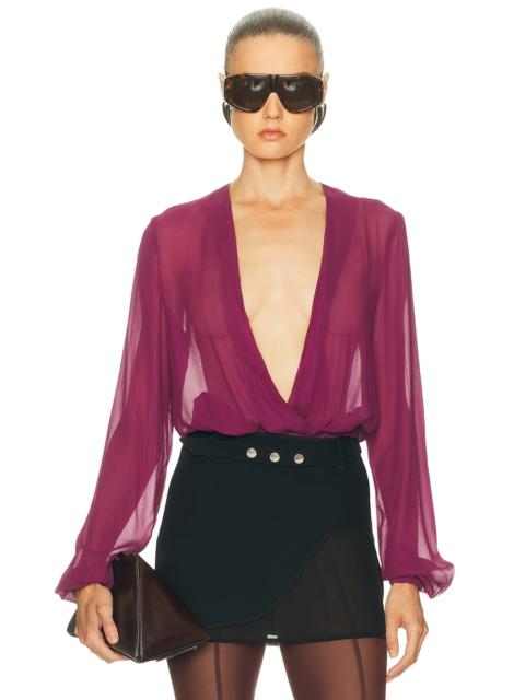 THE ATTICO Deep V Blouse