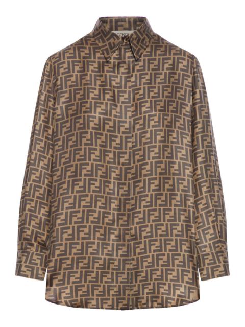 FENDI Fendi Women Ff Brown Silk Shirt