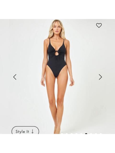 Other Designers New! L*Space Piper Classic One Piece‎ Swimsuit Bodysuit in Black Sz XL $180