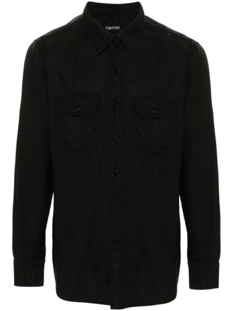 Tom Ford Men Fluid Twill Military Fit Shirt