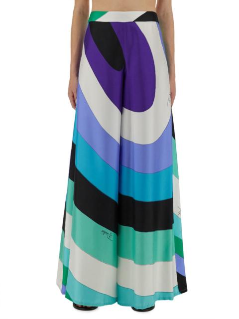 Pucci Women Maxi Pants With Iris Print