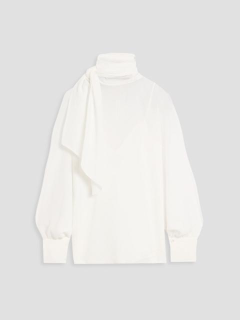 Other Designers Tie-neck chiffon blouse