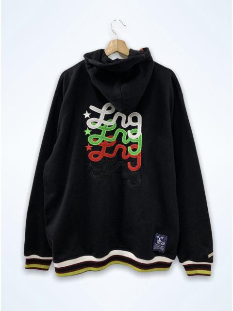 Other Designers Streetwear - LRG Big Spellout Embroidered Zipper Hoodie with soft brim