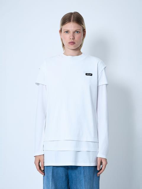 Miu Miu Set Of Three Logo Motif T-Shirts