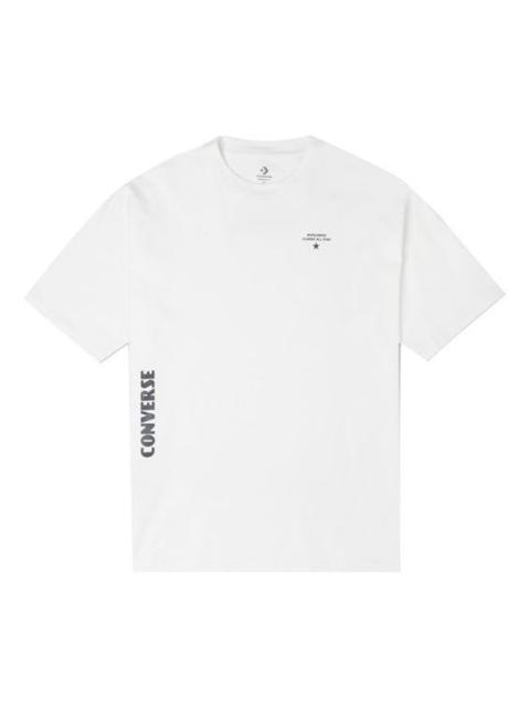 Converse Men's Converse Skate Loose Printing Sports Round Neck Short Sleeve White 10021508-A03