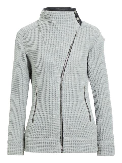 Other Designers Chelane leather-trimmed waffle-knit jacket