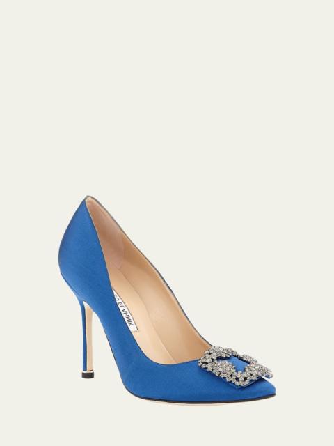 Manolo Blahnik Hangisi 105mm Satin High-Heel Pumps
