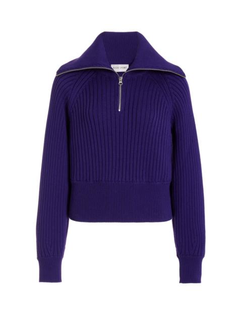 HIGH SPORT Chester Ribbed-Knit Cotton-Blend Sweater purple