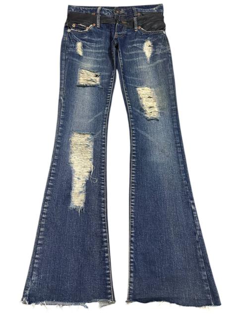 Other Designers Streetwear - Vintage Japanese Brand Double Waist Distressed Flare Jeans