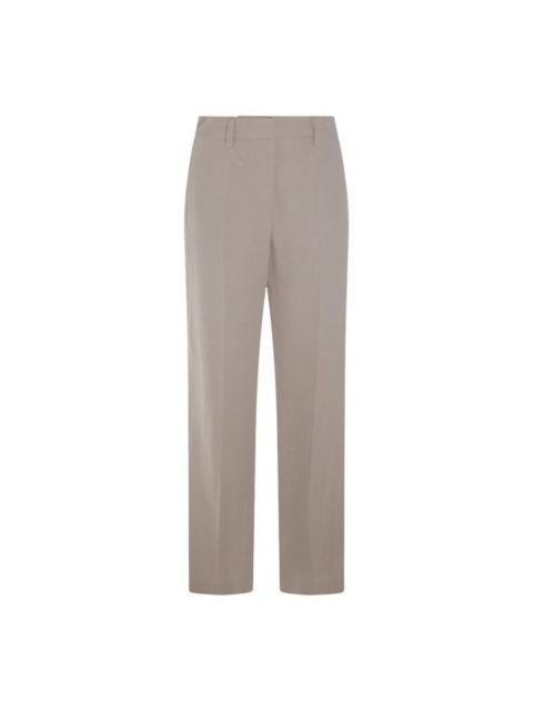 Brunello Cucinelli Brunello Cucinelli Wolight Beige Straight Trousers