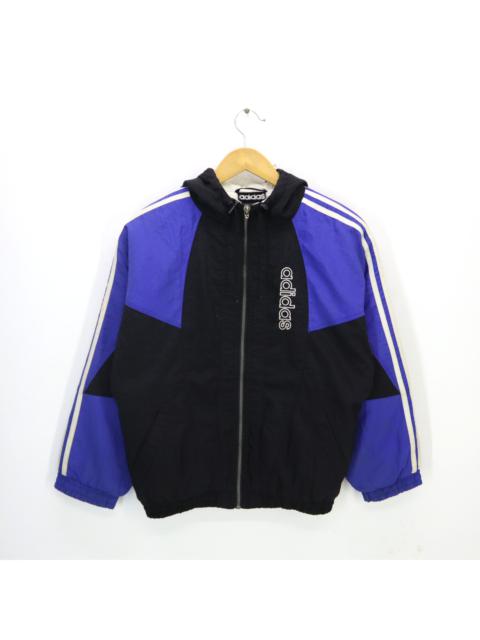 adidas Vintage 80s 90s ADIDAS Puffer Bomber Hoodie Jacket ADIDAS Big Logo Trefoil Embroidered Size Medium