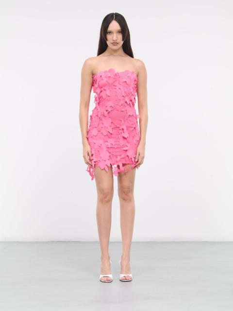 Blumarine Laser-Cut Roses Corset Dress