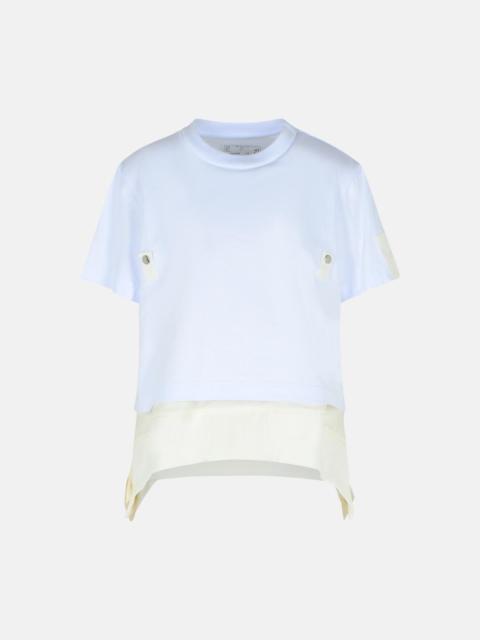 sacai WHITE COTTON BLEND T-SHIRT