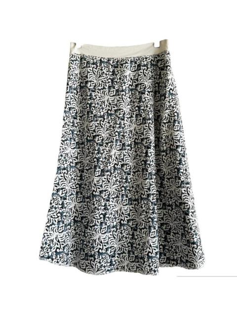 Other Designers Fresh Produce Palm Baroque Boca Skirt Knee Length Floral Pull On White SM