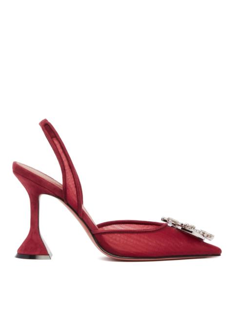Amina Muaddi Burgundy Begum Mesh Pumps