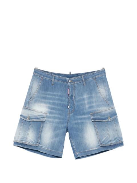 DSQUARED2 Dsquared2 Blue Cargo Denim Shorts