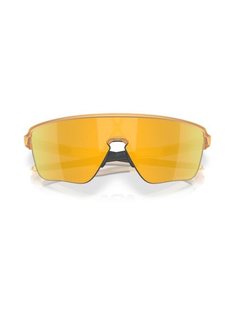 OAKLEY Oakley Corridor 142mm Semi Rimless Prizm™ Polarized Shield Sunglasses in Gold at Nordstrom