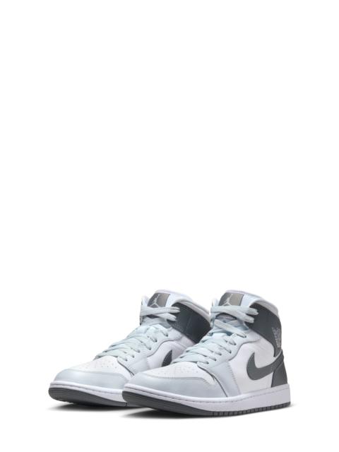 Jordan Air Jordan 1 Mid Sneaker in White/Smoke Grey/Platinum at Nordstrom