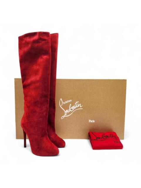 Christian Louboutin Christian Louboutin Vitish 100 Suede Knee-High Boots Red EU 37.5 US 7 $1795 New