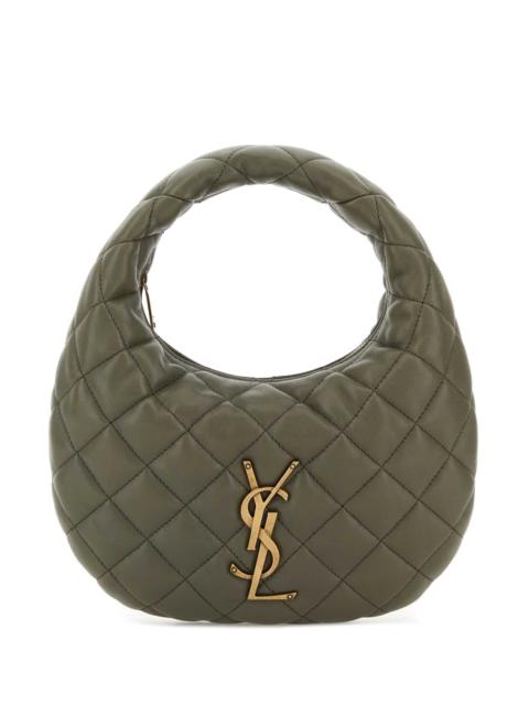 SAINT LAURENT Saint Laurent Women Army Green Nappa Leather Icarino Shoulder Bag