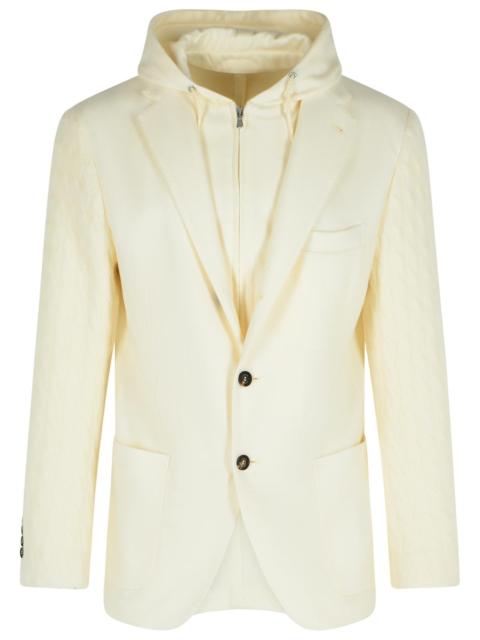 Other Designers ELEVENTY - Eleventy Ivory Wool And Cashmere Blazer Men