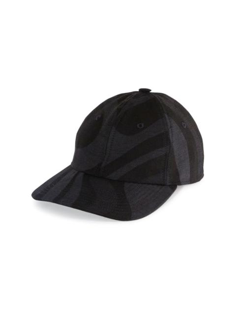 abstract-pattern denim baseball cap