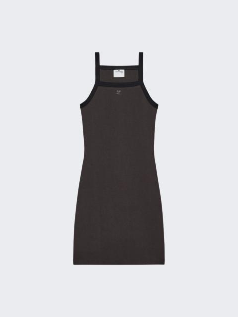 courrèges Contrast Mini Dress Mud Brown And Black