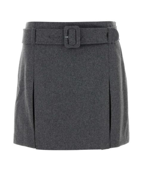A.P.C. A.P.C. Women Grey Flannel Cecile Mini Skirt