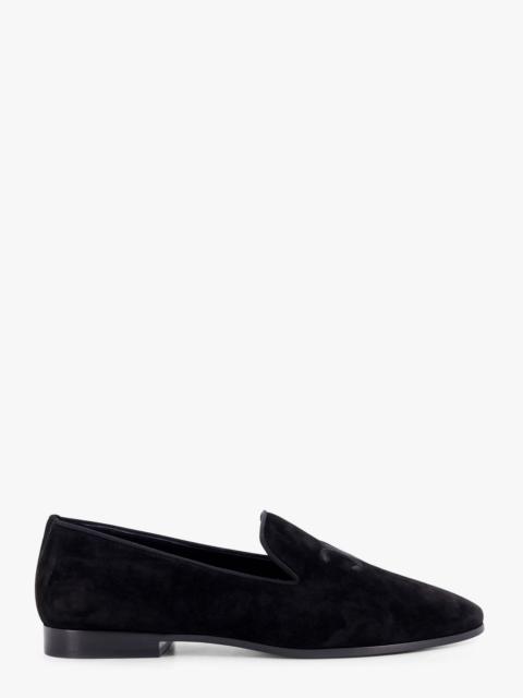 Celine Men Velvet Loafer With Embroidered Triomphe Logo