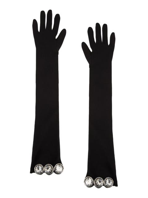 Marine Serre Marine Serre Color Block Moon Logo Print Gloves