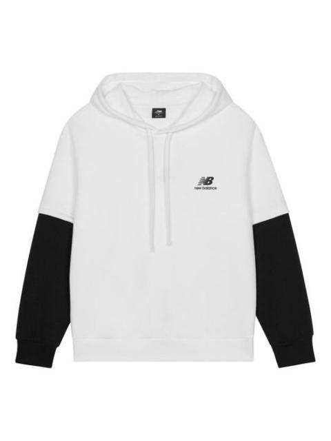 New Balance New Balance Color Block Drawstring Hoodie 'White Black' AMT13342-SST