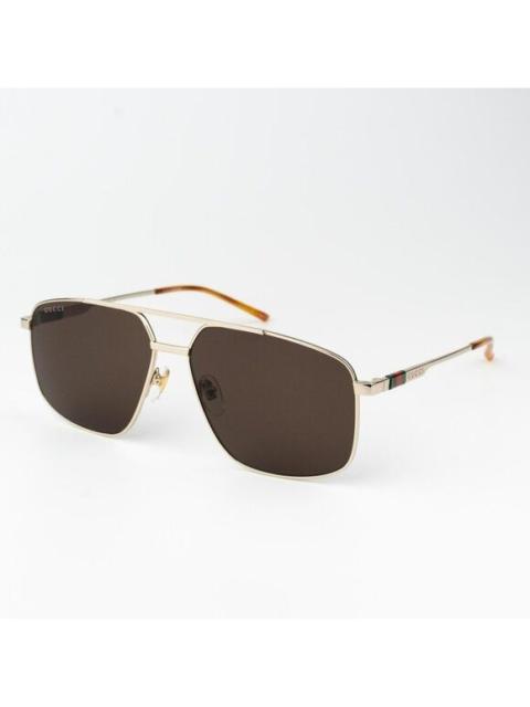 GUCCI Gucci Women NAVIGATOR Sunglasses Gold Brown Aviator GG1676S 002 BRAND NEW