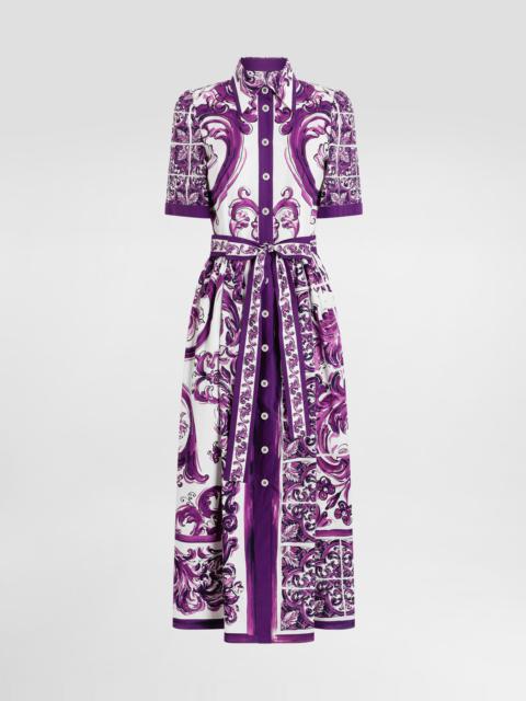 Dolce & Gabbana Majolica-print poplin shirt dress